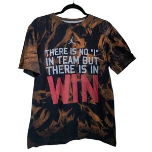 Jordan Basketball T-Shirt Acid Wash Shirt Medium There Is No I in Team WIN Tee